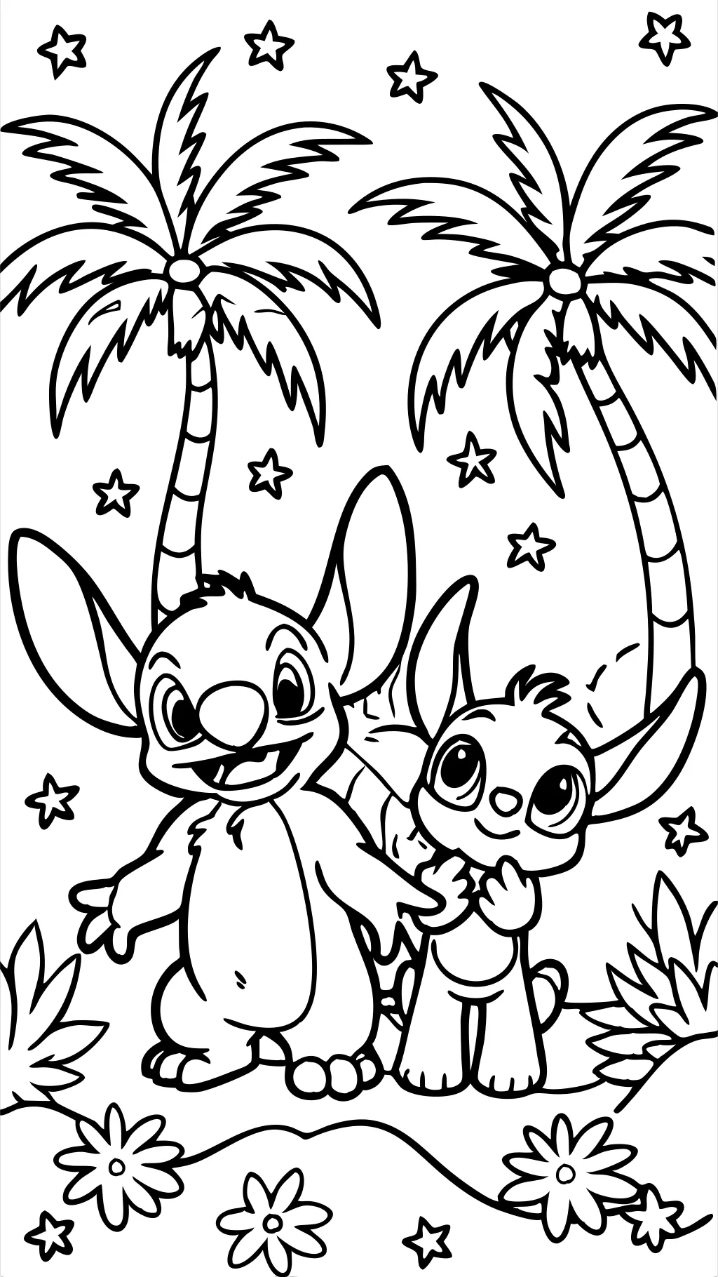 coloriages Disney Stitch et Angel